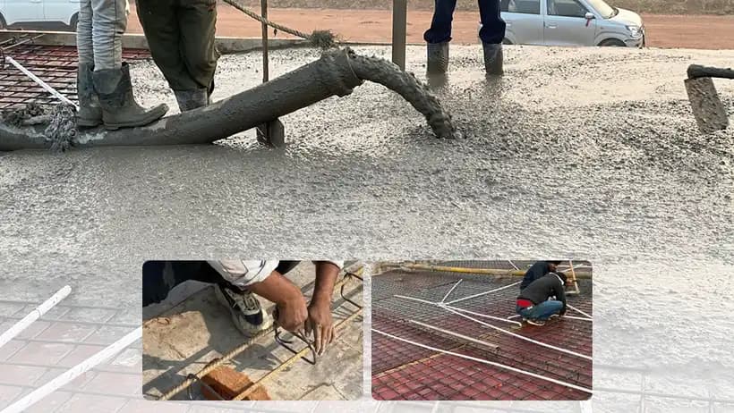 Roof slab reinforcement work